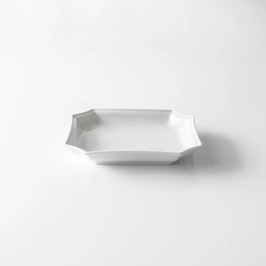 KATA KUTANI｜隅切角皿｜貫入白磁｜19cm – SIROMONO 調度品店